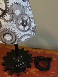 Upcycled Vintage Gear Lamp; Industrial, Steampunk look.