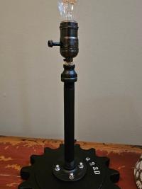 Upcycled Vintage Gear Lamp; Industrial, Steampunk look.