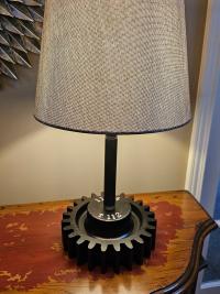 Vintage Gear Lamp, one of a kind; Industrial, Steampunk look.