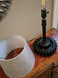 Vintage Gear Lamp, one of a kind; Industrial, Steampunk look.