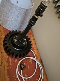 Vintage Gear Lamp, one of a kind; Industrial, Steampunk look.