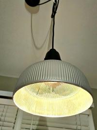 Vintage Factory Prismatic Glass Pendant Light