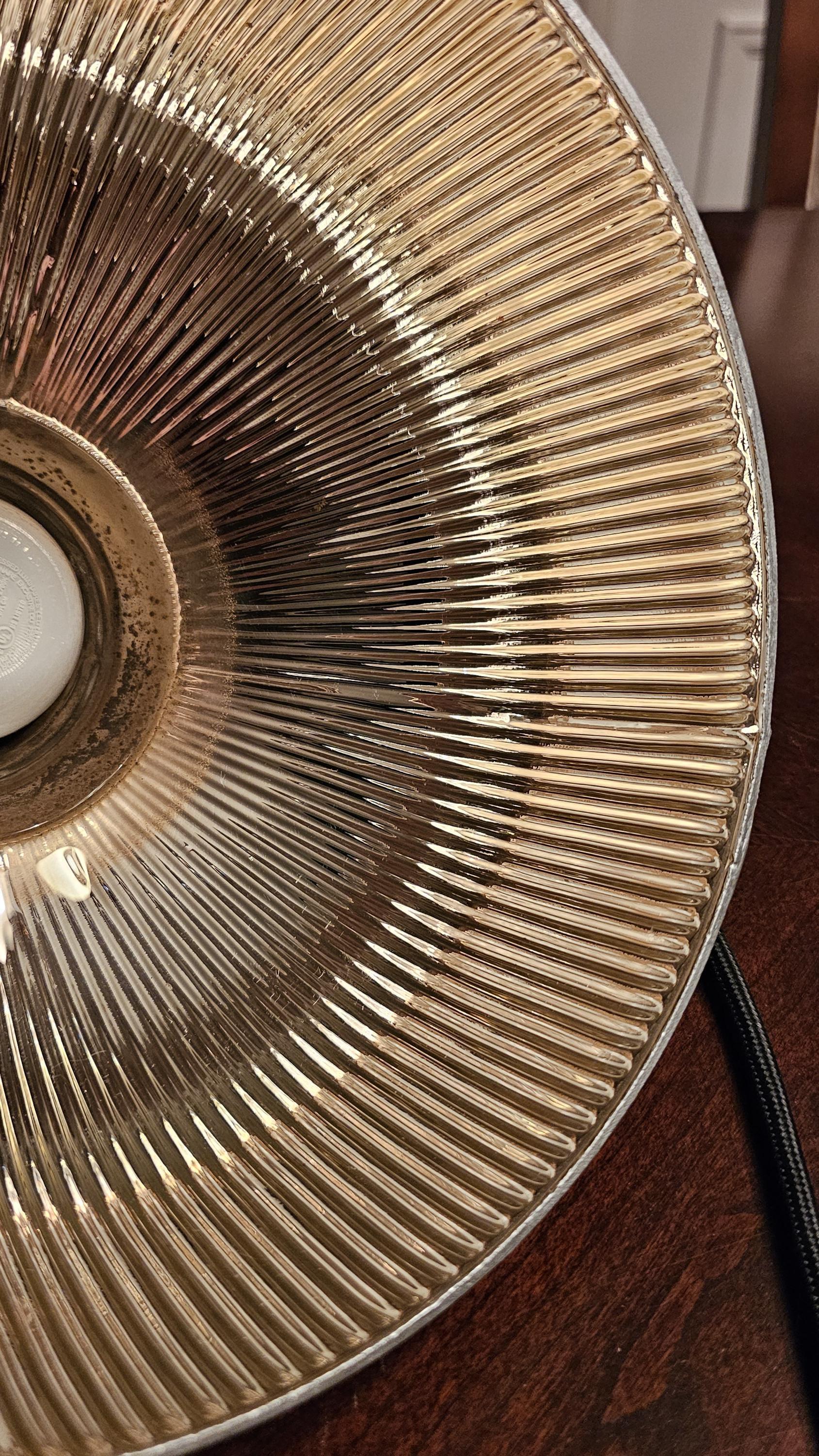 Vintage Factory Prismatic Glass Pendant Light
