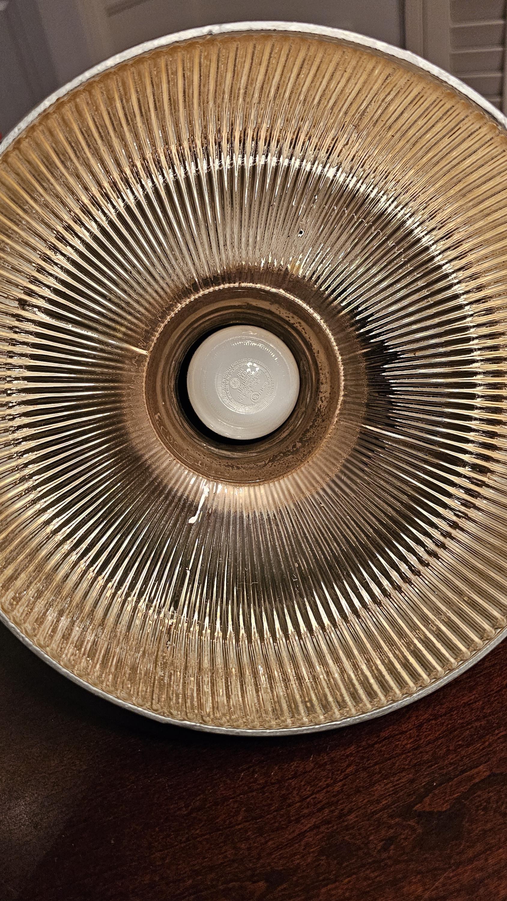 Vintage Factory Prismatic Glass Pendant Light