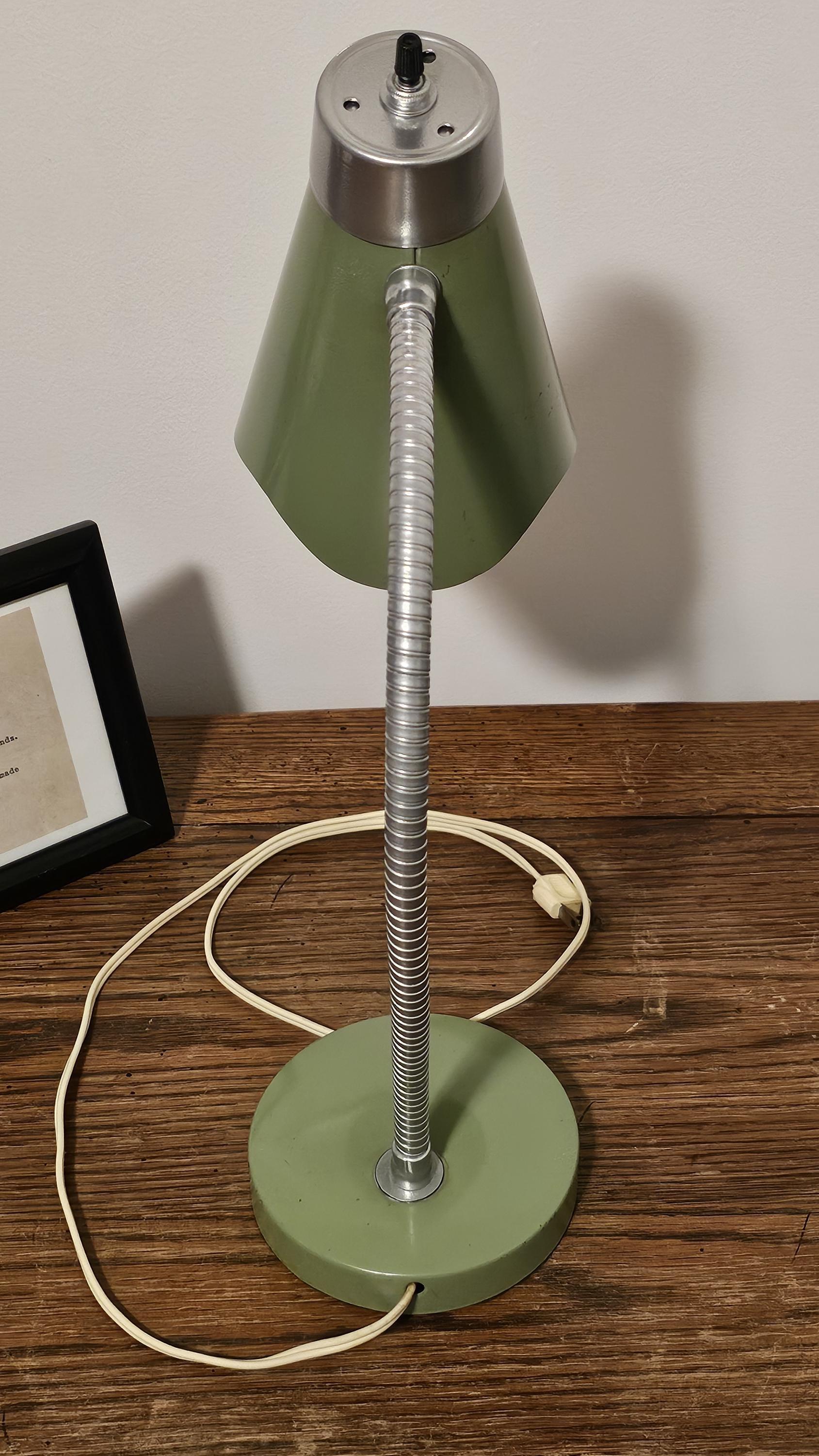 Mid Century Modern Atomic Green Desk Lamp 1960s