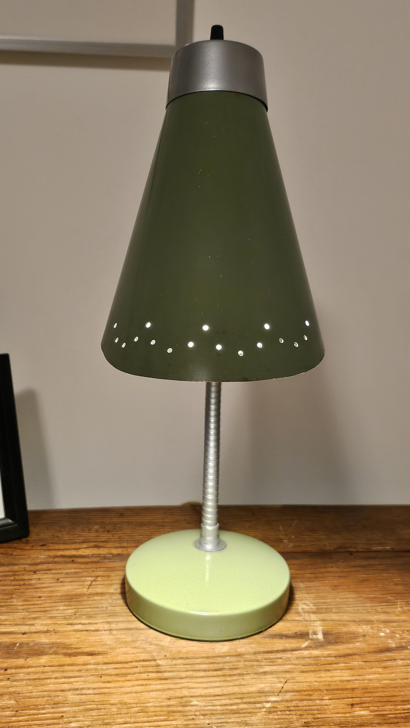 Mid Century Modern Atomic Green Desk Lamp 1960s