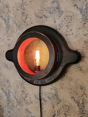 Vintage Foundry Mold "Porthole" Sconce Light, Programmable, Steampunk Effect