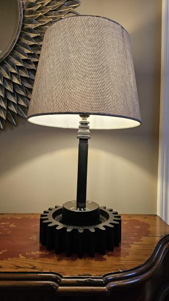 Vintage Gear Lamp, one of a kind; Industrial, Steampunk look.